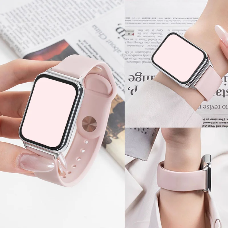 Фото Силиконовый ремешок для Xiaomi Mi Band 10 Pro/Mi Band 9 Pro/8 Pro, спортивный водонепроницаемый браслет для Redmi Watch 6 5 4, сменный ремешок на запястье №1