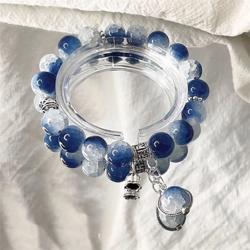 Женские винтажные градиентные браслеты в корейском стиле с бусинами