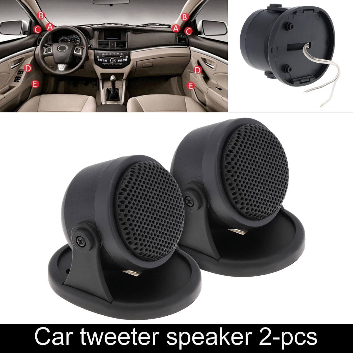 

2Pcs 20W Mini Dome Tweeter High Efficiency Universal Car Auto Speakers Loudspeaker for Car Audio System