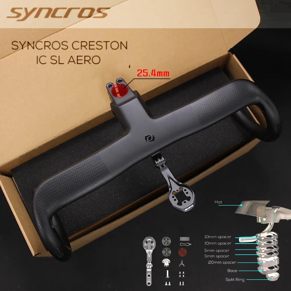 Фото SYNCROS для Foil RC 25,4 мм полностью карбоновый Creston IC SL AERO, встроенный руль шоссейного велосипеда, встроенные кабели Di2 №1