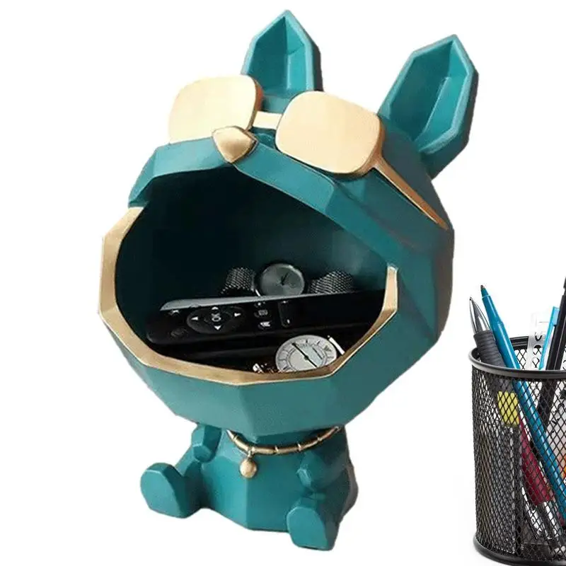 

Cool Dog Figurines Big Mouths Dog Storage Box Statue Resin Animal Decorative Home Decor Accessories For Living Room
