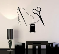 scissors wall stickers sewing tailor wall decals for fabric sewing room removable vinyl art mural home decor