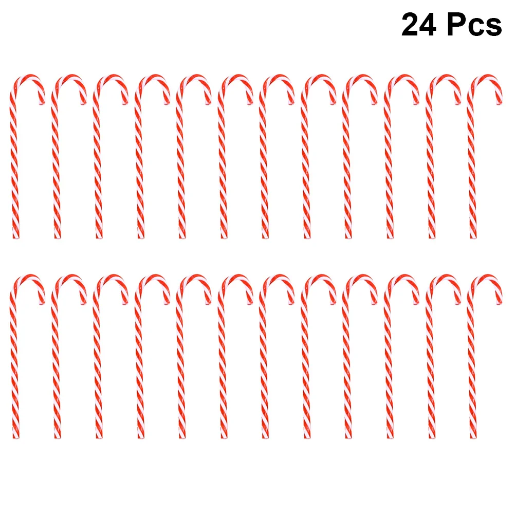 

24 PCS Hanging Tree Christmas Candy Cane Red Decorations Kids Mini Toys The Sign