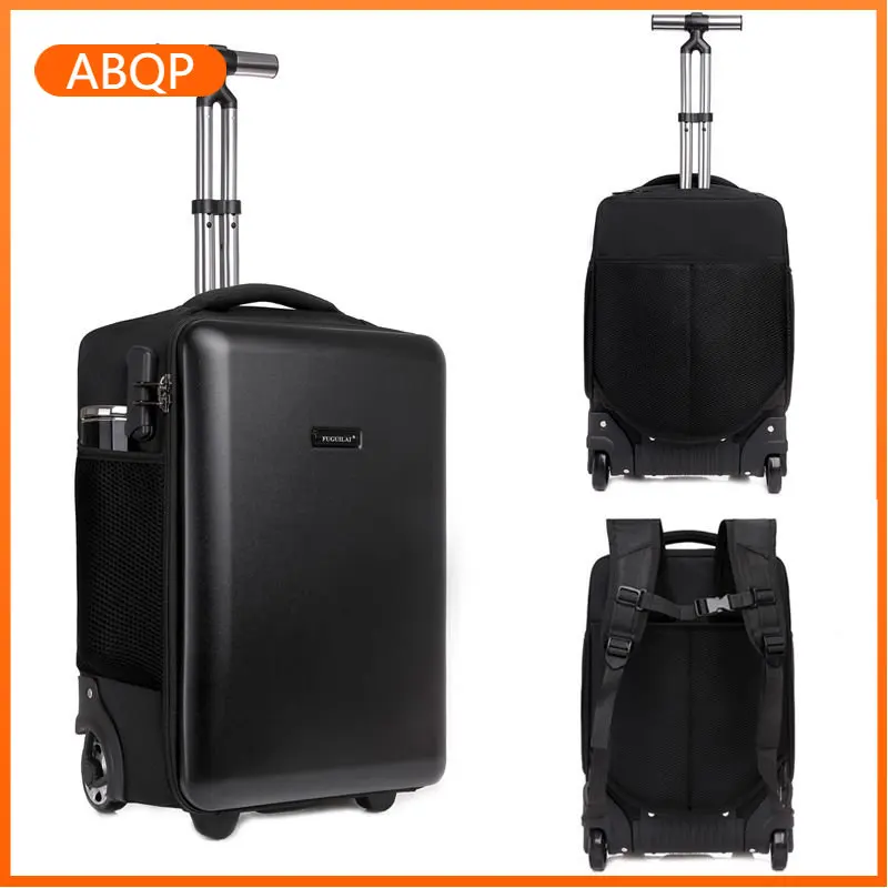 Large Capacity Hard Shell Business Carry-on Suitcase Backpack Trolley Case Luggage Set  Fixed Casters Logage Bag Travelling
