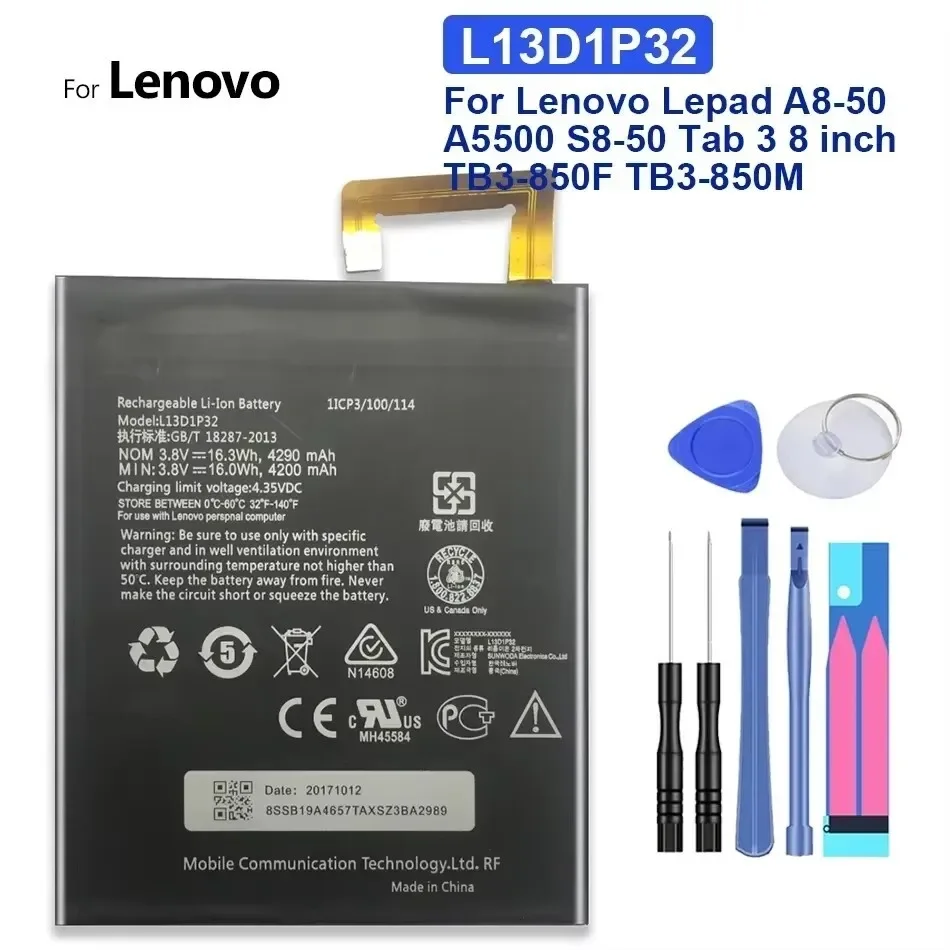 4290 мАч L13D1P32 аккумулятор для Lenovo Lepad A8-50 A5500 S8-50 Tab 3 8 дюймов TB3-850F TB3-850M номер