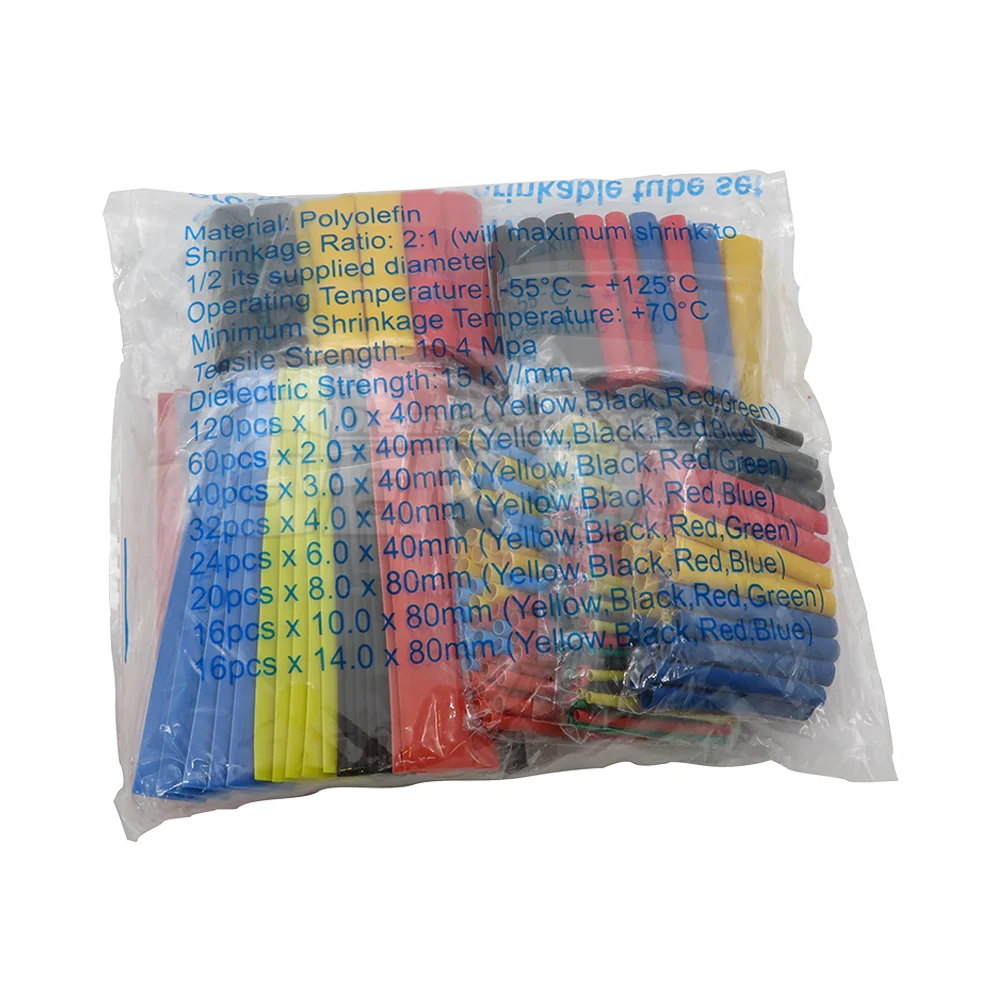 328 шт. полиолефиновые термоусадочные трубки 8 размеров 5 цветов 2:1 - купить по
