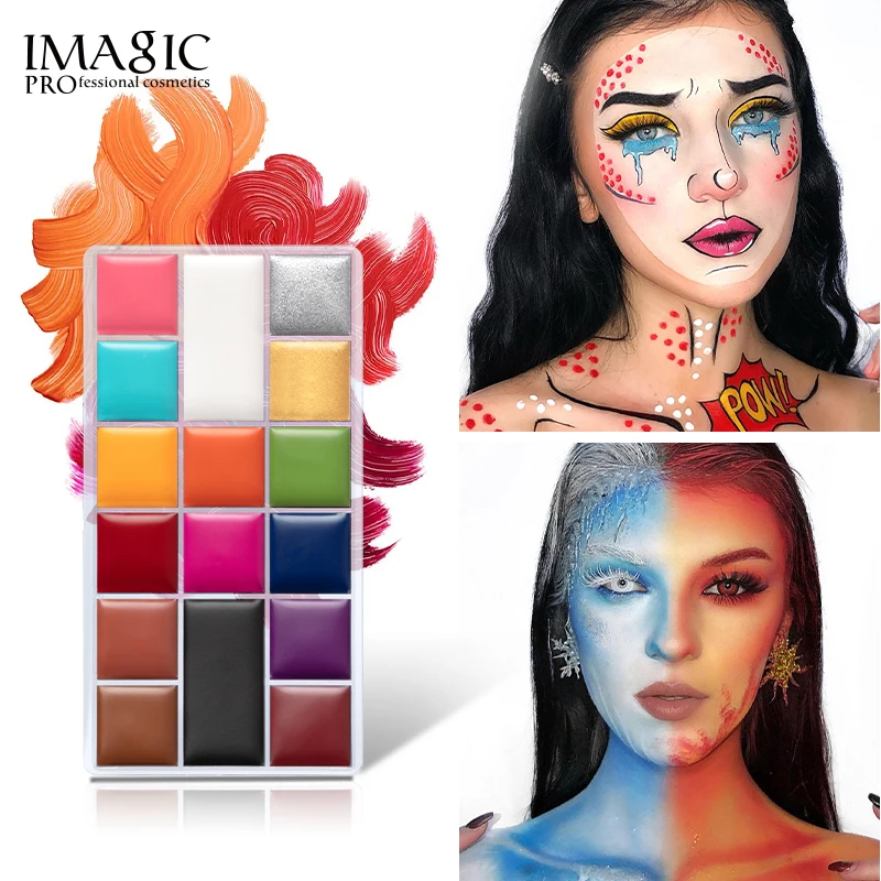 

Tattoo Painting Art Halloween Party Makeup Fancy Dress Beauty Palette 16 Color Face Body Painting Oil Safe Kids Flash Beauty