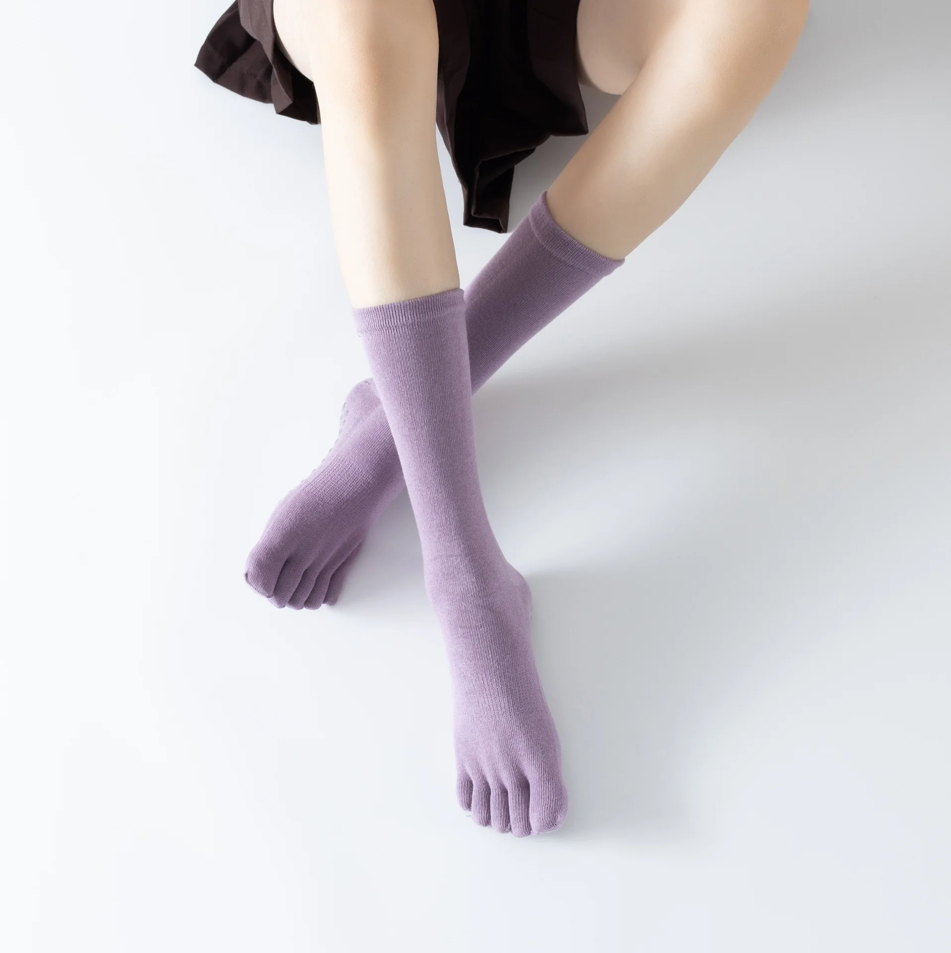 

Носки для йоги 2 пары, профессиональные Нескользящие высокие утепленные хлопковые спортивные носки для пилатеса, до щиколотки, для осени