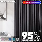 Плотные затемняющие шторы NAPEARL в скандинавском стиле, двусторонние теплоизоляционные занавески серого и коричневого цвета для гостиной, спальни