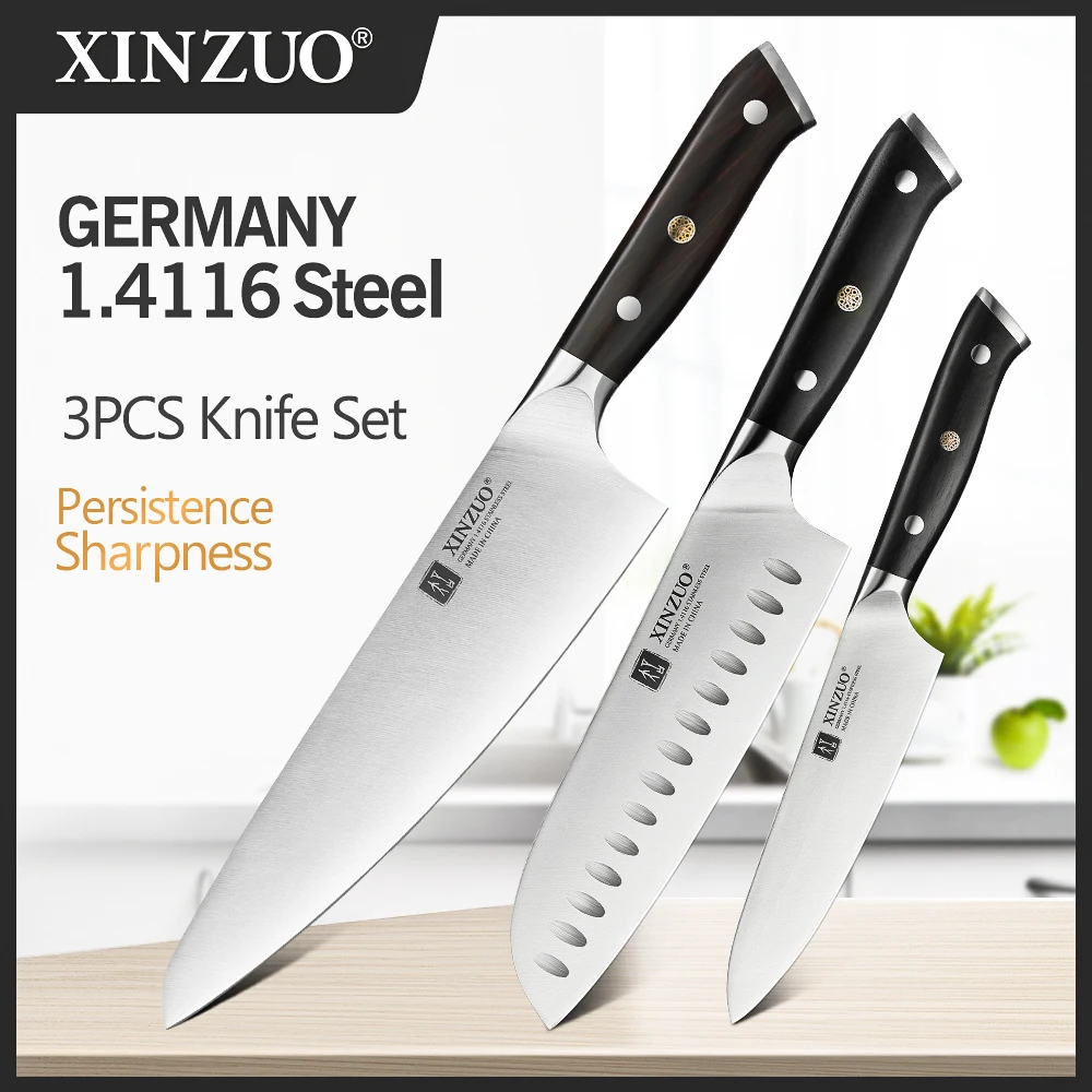 Кухонные ножи XINZUO из нержавеющей стали с высоким содержанием углерода 3 шт.