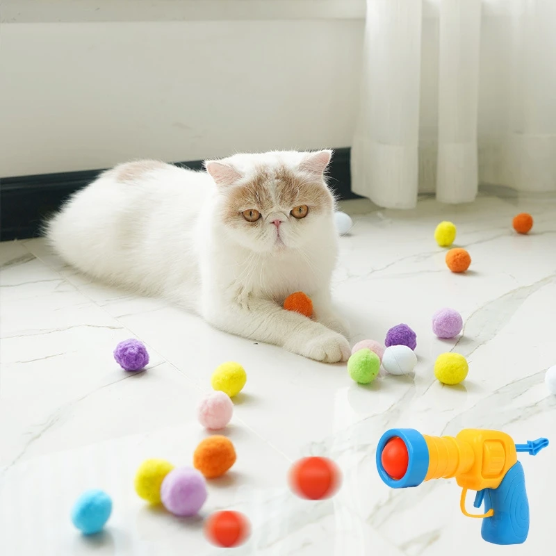 

Cat For Kitten Toys Plush Pompoms Creative Training Pets Funny Toys Plush Interactive Ball Cat Games Mini Ball Accessories