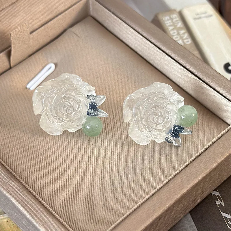 Женские Геометрические серьги-гвоздики из металла и смолы