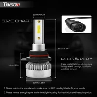 txvso8 mini 9012 diode lamps 110w 20000lm car headlight bulbs led 6000k 12v 360 degree cob chips auto hir2 lights ampoule led