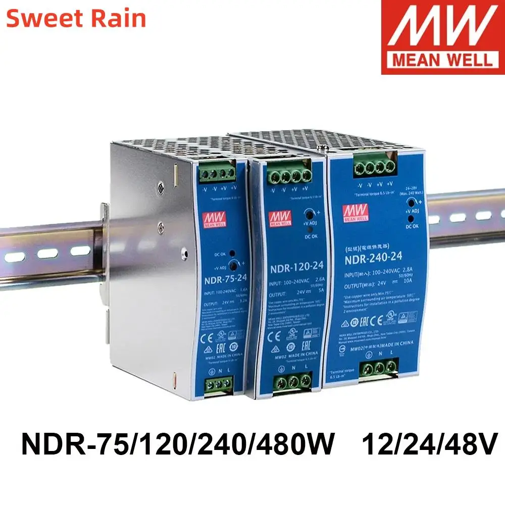 MEAN WELL NDR-75 120 240 12 В 24 48 meanwell -120 -240 промышленная DIN-рейка с одним выходом NDR-120 NDR-240