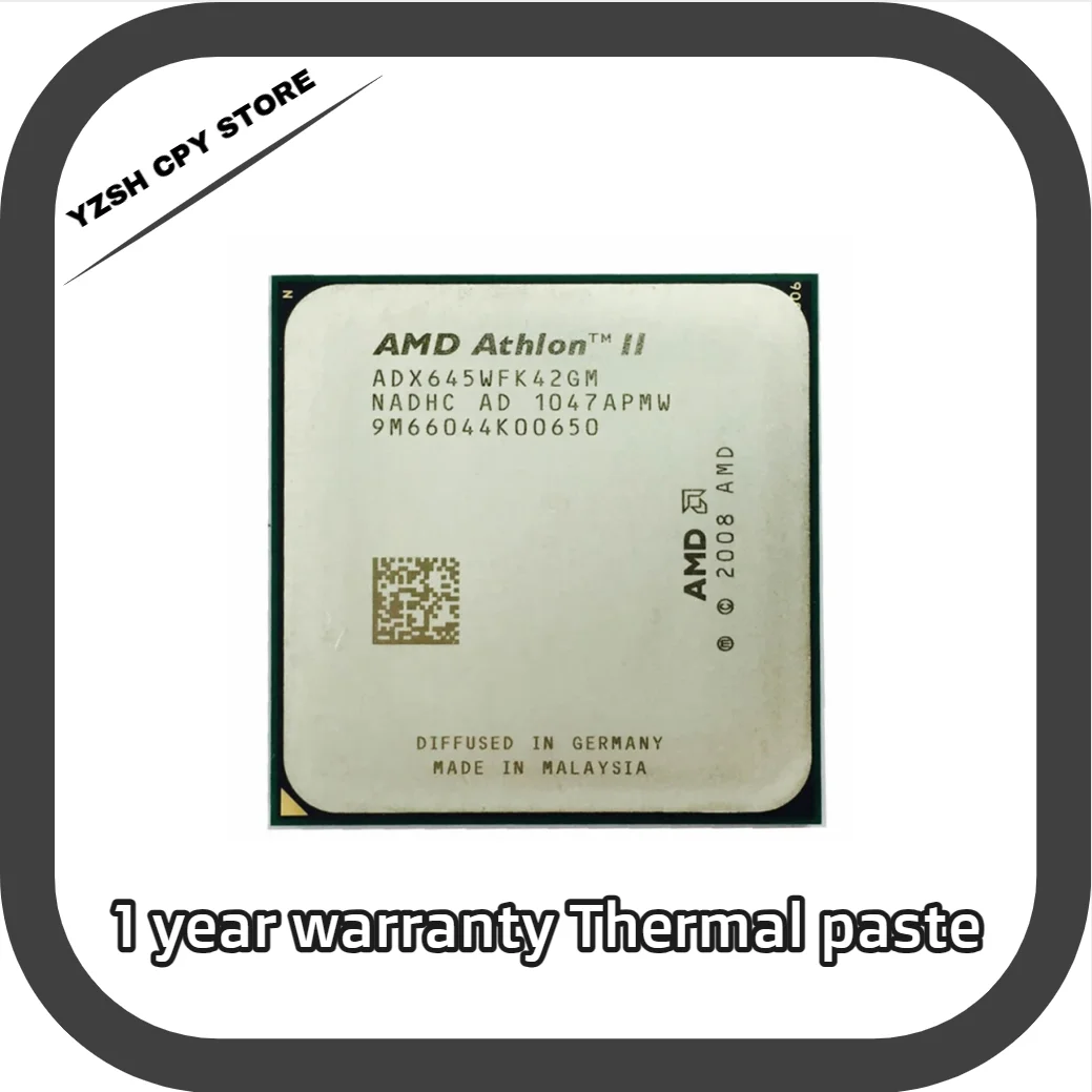 

AMD Athlon II X4 645 X4-645 X645 Quad-Core CPU 3.1G ADX645WFK42GM Socket AM3
