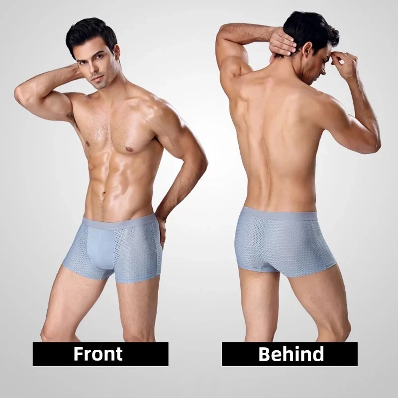 Men's Panties Man Boxer Undrewear Boxershorts Men Sexy Boxers Comfortable Breathable Elastic waist Ice Silk Mesh Plus Size L-5XL