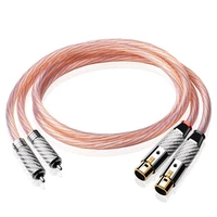 single crystal copper silver plated rca to xlr balance carbon gold plated plug hifi audio cable for amplifier cd player
