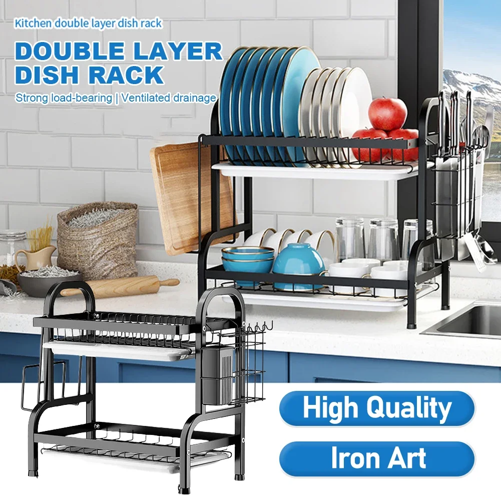 Сушилка для посуды 1/2 уровней со съемным держателем и ножом