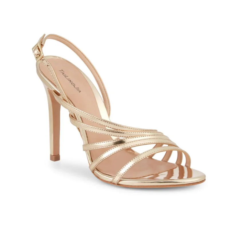 

Туфли женские на шпильке с открытым носком, однотонные сандалии из лакированной кожи, ремешок с пряжкой, высокий каблук, Дамская обувь