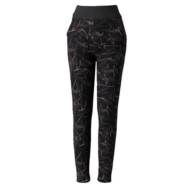 

2023 New Wear Autumn Winter Middle Age Women Thick Velvet Leggings Female Mom High Elastic Pants Print Flower Trouser E24