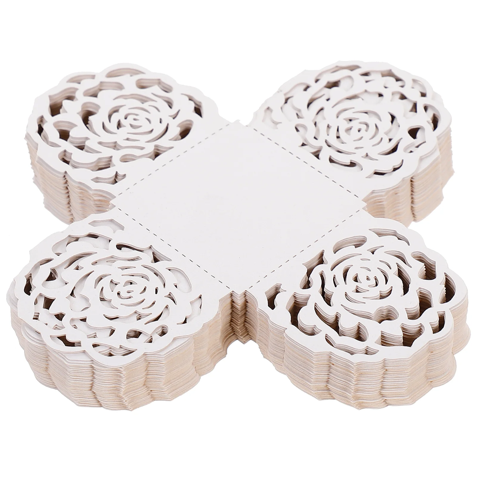 

50 Pcs Chocolate Tray Rose Mold Fixed Holder Candy Compartment Kraft Paper Hollow-out Single Packing