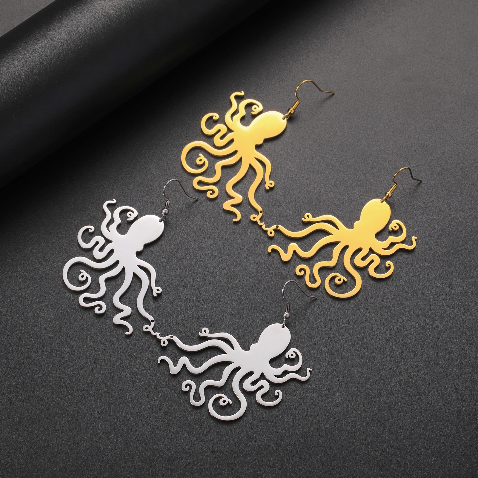 Висячие серьги Kkjoy из нержавеющей стали в виде осьминога висячие для женщин стиле