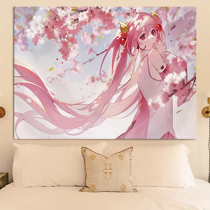 

Wallpaper Tapestry on the Wall Decoration Anime Mikues Custom Decor for Room Decors Aesthetic Tapestries Headboards Home Kawaii
