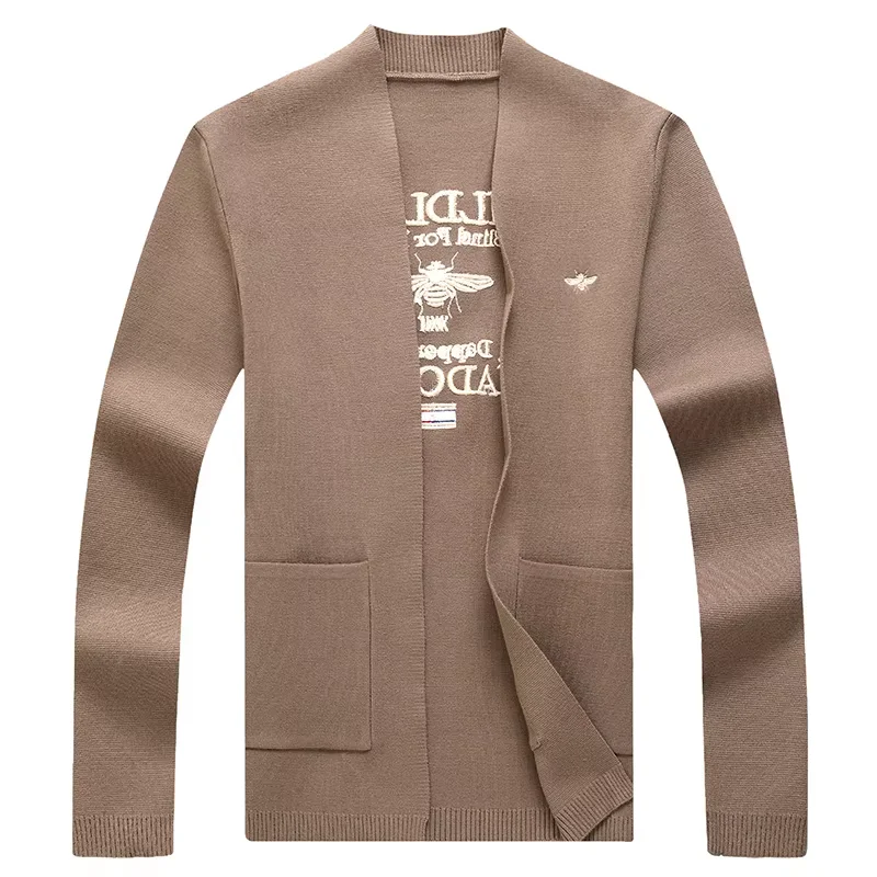 Высококачественный Мужской Кардиган Свитер Модный Корейский Трикотаж С