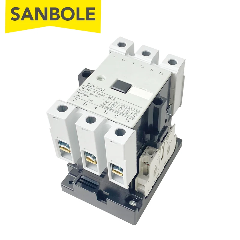 Контактор переменного тока 45A/63A CJX1-63/22 3TF47 2NO 2NC Power Electrical Silver Contact 380V 220V 110V 36V 24V Motor Coil