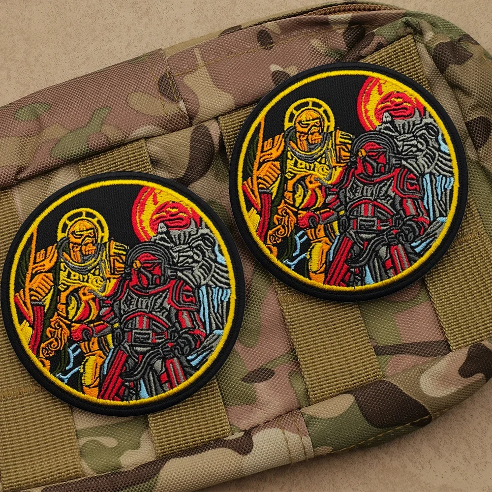 Вышивка рыцаря красочный Hansome вышитый герой круглый 40 К тактическая нашивка для