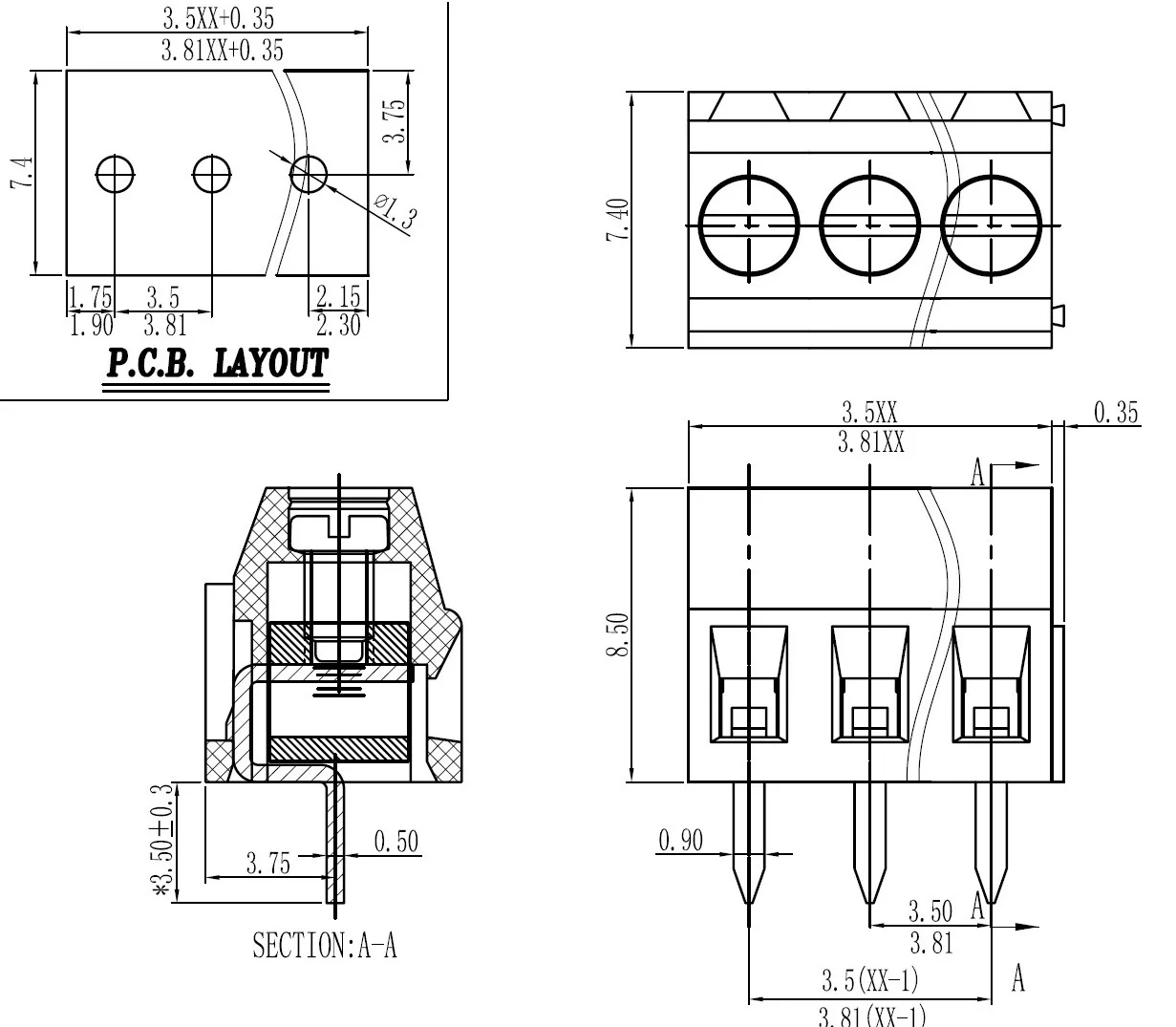 3 81 pin Зеленый PCB разъем Универсальные винтовые клеммы KF128 DG381 1751248 мм 2PIN 3PIN MKDS 1 PHOENIX