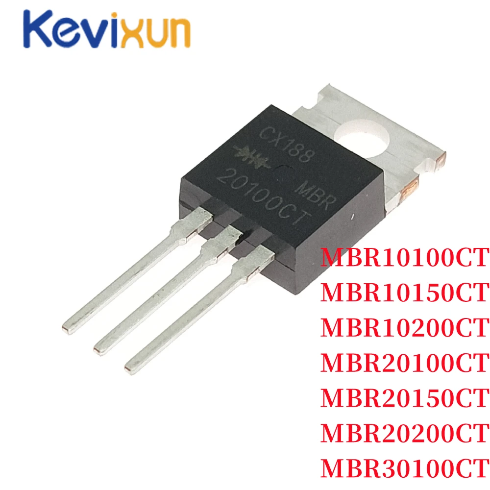 10PCS MBR20100CT MBR20100 MBR10100 B10150 20200 B20150 B30100 CT TO220 molewei Schottky rectifier diode 20A 100V TO-220 package