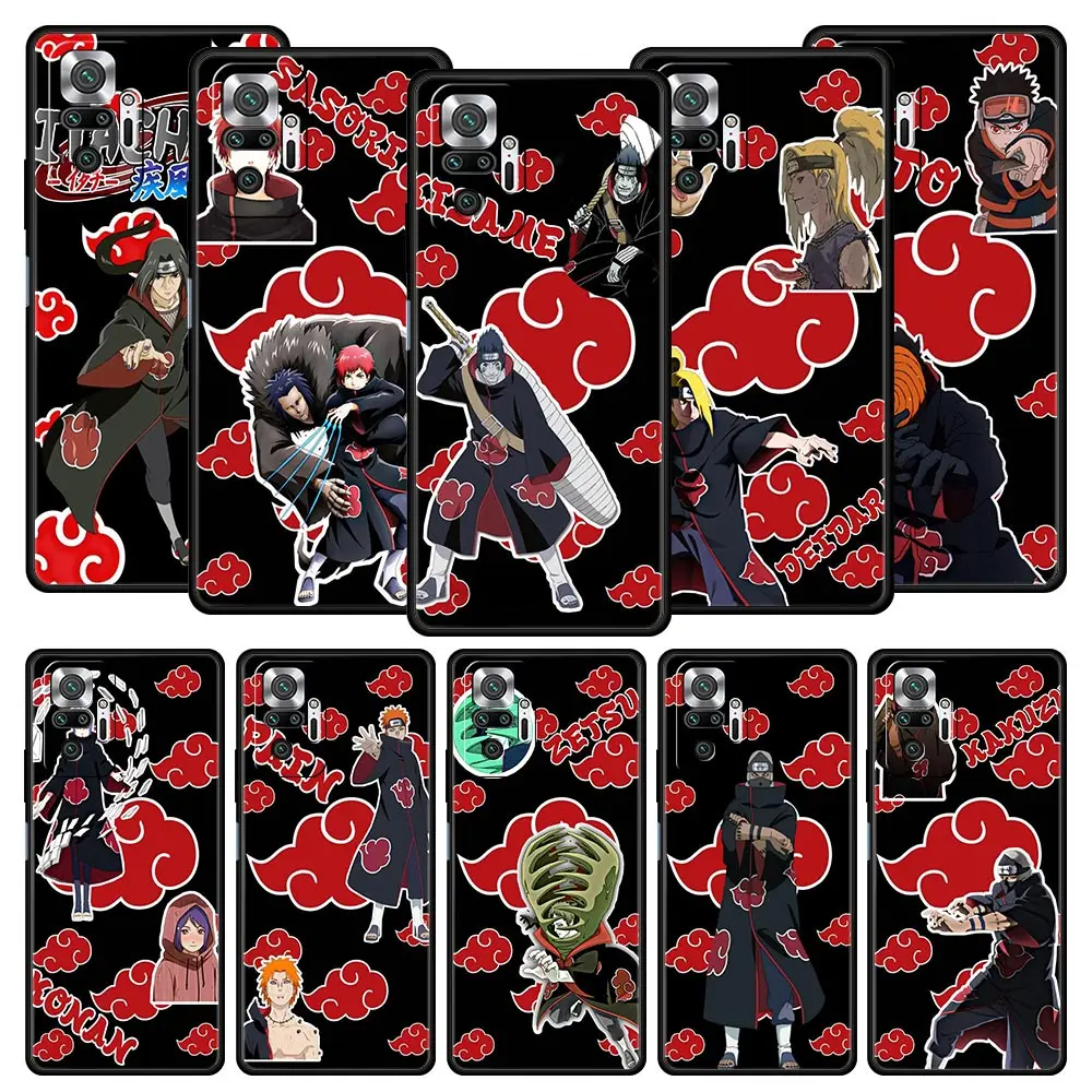 

Naruto Akatsuki Team Phone Case For Xiaomi Redmi Note 11 10 9 8 Pro 11S 10S 9S 7 8T 9T 9A 8A 9C K40 Gaming 11T 5G Soft Cover