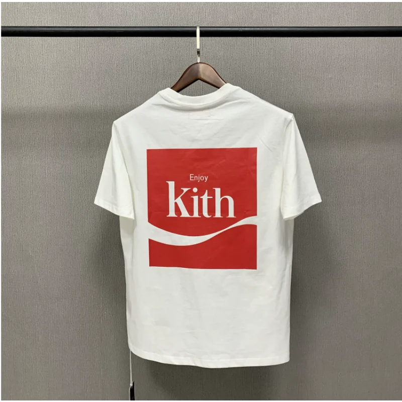 

Kith T-shirt Co branded Embroidery Short Sleeve High Street Trendy Bottom Shirt Loose T-shirt for Men