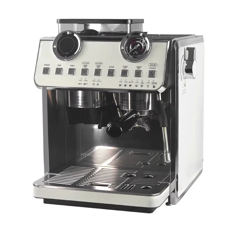 Фото Кофемашина oo-Espresso 20 бар с двойными бойлерами и двумя помпами, итальянская автоматическая кофемашина со встроенной кофемолкой №1