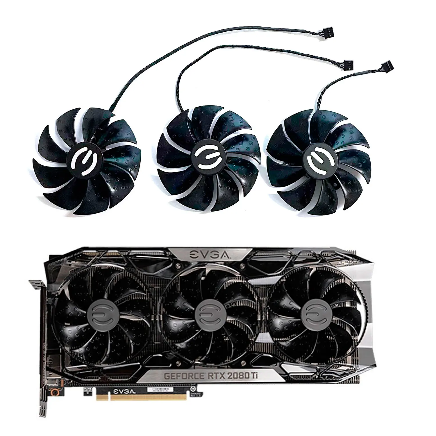 Фото Вентилятор для видеокарт EVGA RTX 2070, 2080, 2080 Ti FTW3 Ultra, 2070 Super, RTX2080 (4-контактный, PLD09220S12H) №1