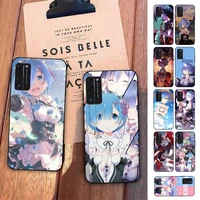 bandai rezero ram rem anime phone case for huawei honor 10 i 8x c 5a 20 9 10 30 lite pro voew 10 20 v30