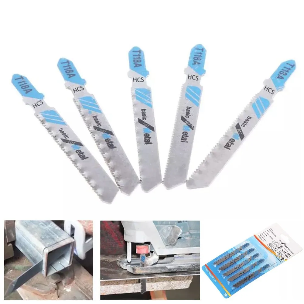 

11111 5Pcs/set Reciprocating S1111111aw Blades T118A HCS Jig Saw Blades111111 For Cutting Wood PVC Plastic Thin 11111Metal