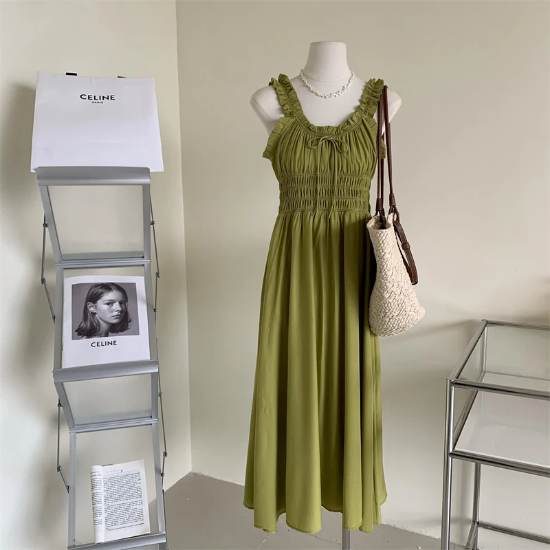 Женское ТРАПЕЦИЕВИДНОЕ платье без рукавов розово-красное винтажное длинное с