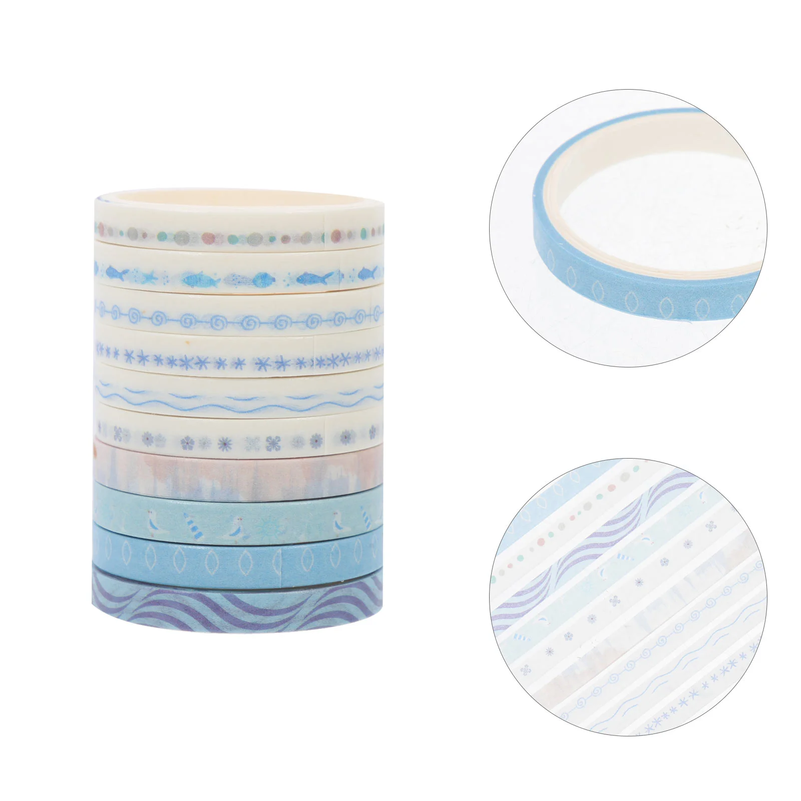

Tape Washi Masking Sticker Scrapbook Gift Decorative Diy Stickers Paper Adhesive Blue Ocean Wrapping Craft Aesthetic Tapes