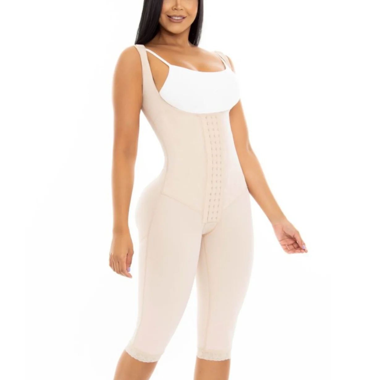 Shapewear Body Shaper Liposculpture Girdle Mid-leg 3 Hook Comfortable Fit Fajas Colombianas Adjustable Bra Slimming Bodysuit