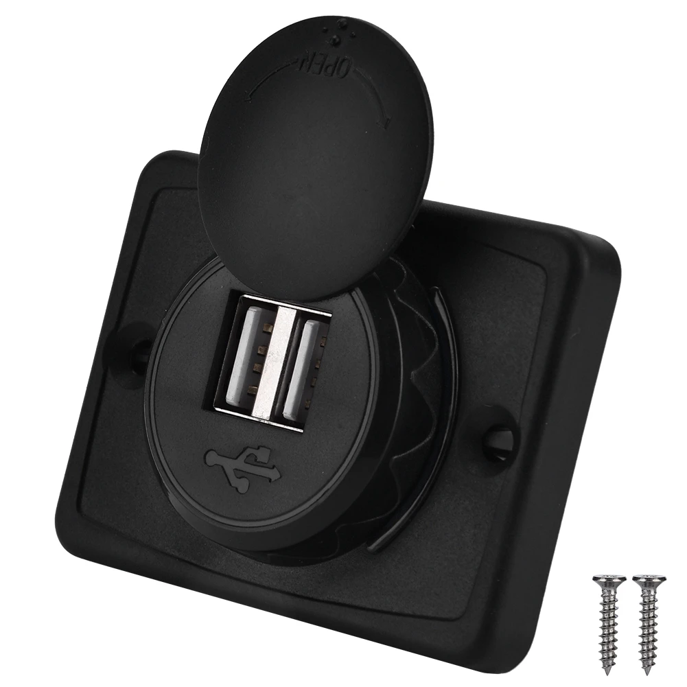 

3.1A Car Dual Black ABS USB Port Charger Socket Outlet 12V LED Waterproof Car USB Charger Car USB Charger