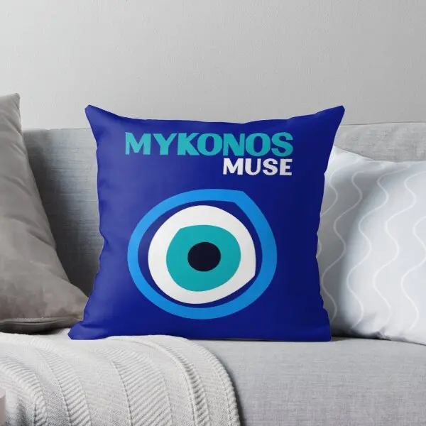 

Mykonos Muse Printing Throw Pillow Cover Car Square Wedding Bed Waist Decor Anime Case Soft Office Pillows not include