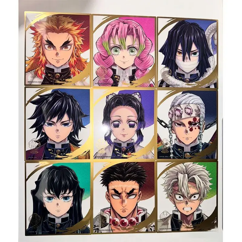 Фото Demon Slayer ПВХ прозрачная открытка Giyuu аниме фигурки мультфильм открытка настольная декоративная закладка милые товары игрушка в подарок №1