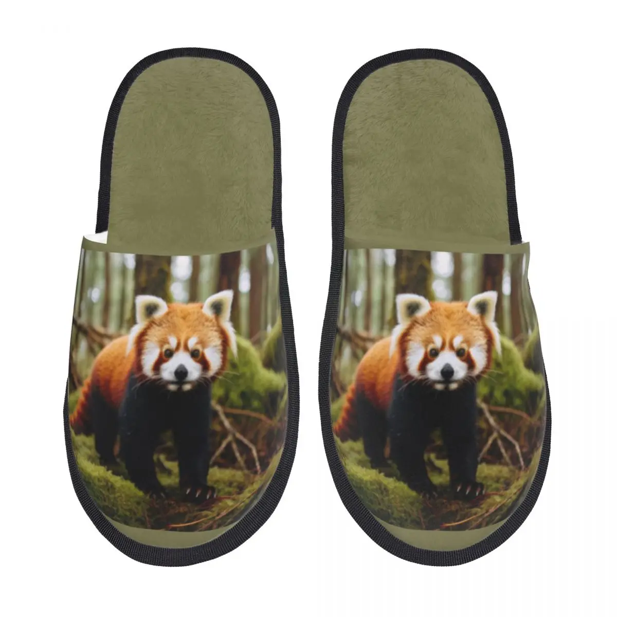

Мягкие плюшевые тапочки, красная панда в дикой природе, домашние пушистые тапочки для спальни