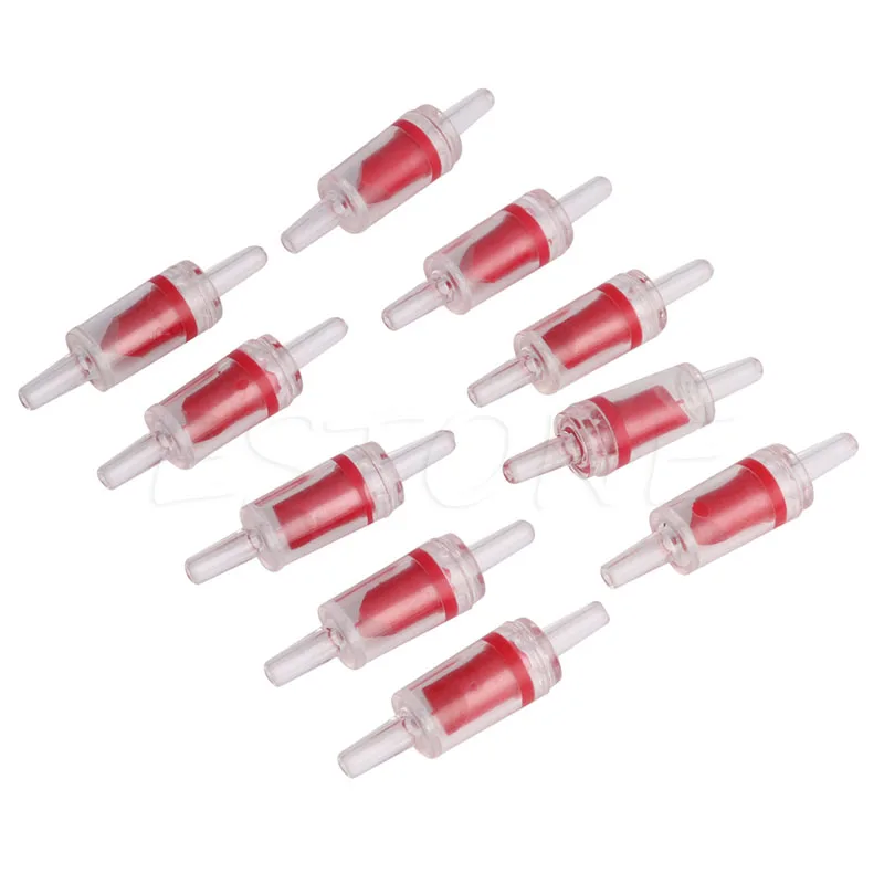 

10x Aquarium One Way Check Valve Non-Return Fish Tank Air Pump CO2 System Red