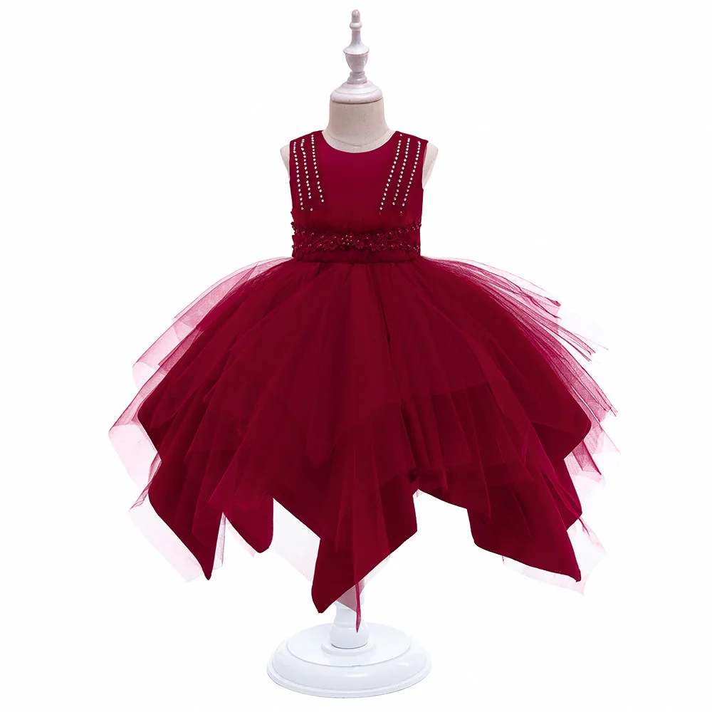 

2022 New Children's Birthday Party Dress Irregular Skirt Princess Skirt Piano Costume Flower Girl Skirt