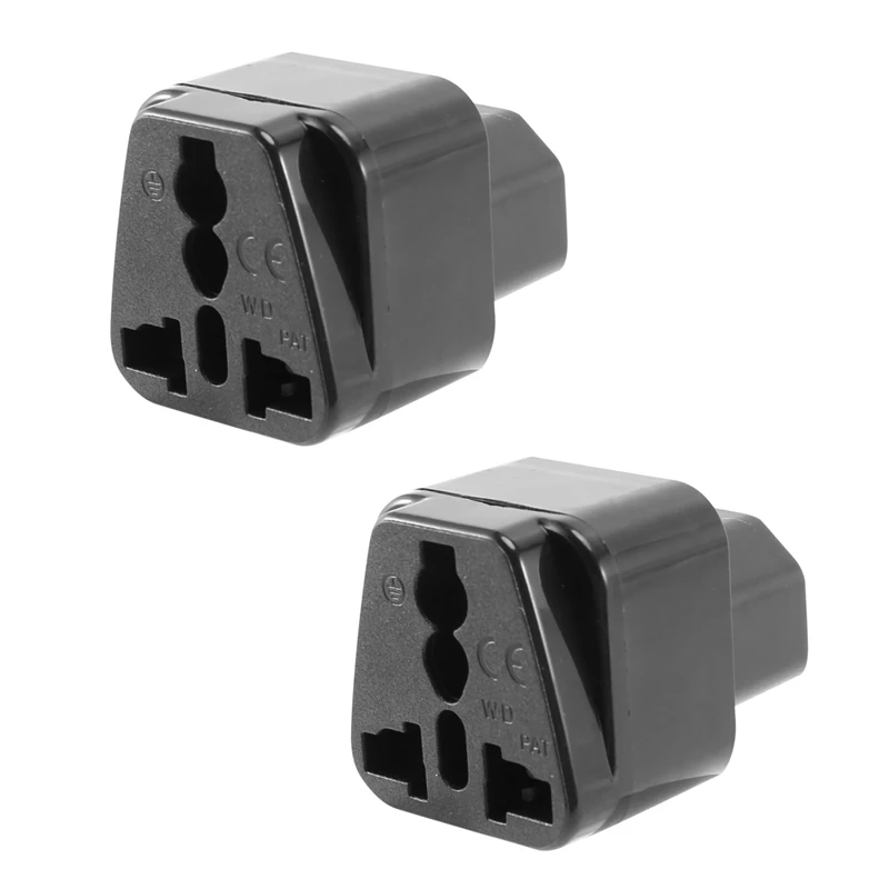 

2X IEC 320 C14 To Universal Female Power Adapter AC Power Plug Connector, Black