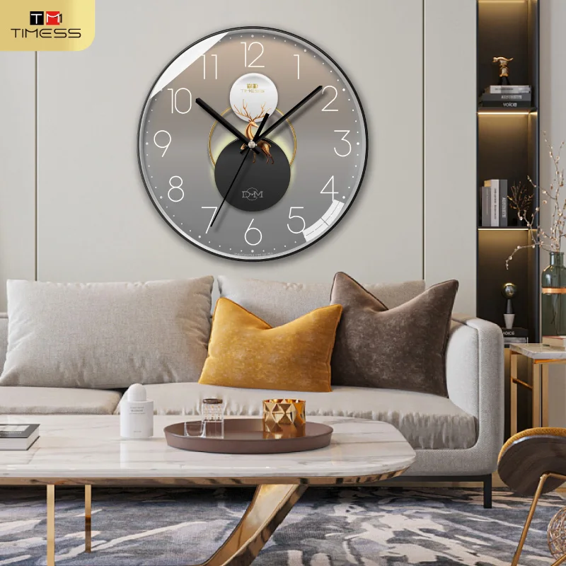 

TIMESS Modern Simple Punctuality Quartz Wall Clock Light Shadow Geometric Design Silent Movement Living Room Bedroom Decor