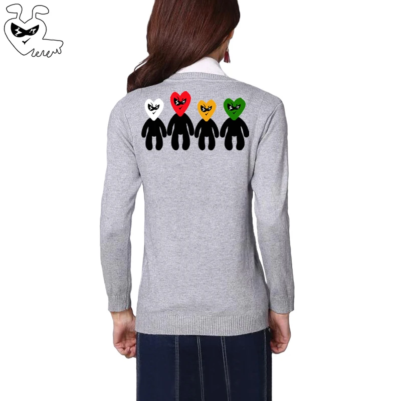 Женский кардиган Break Egg с v-образным вырезом вышитый муравьем однобортный осенний